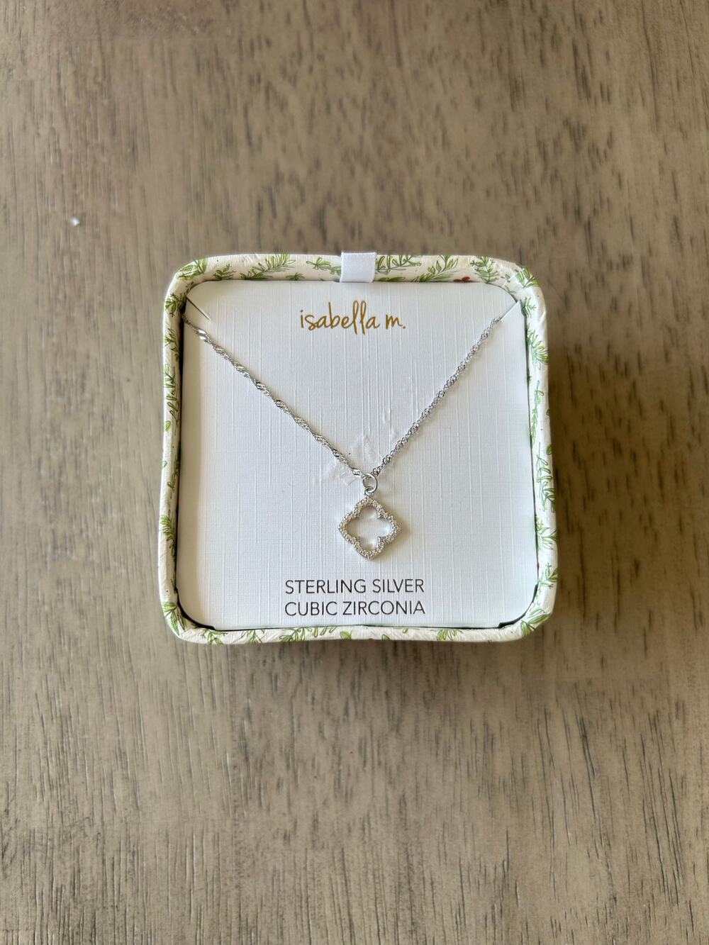 Isabella M. Open Clover Silver Pendant